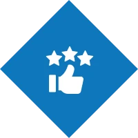 Thumbs up with three stars icon