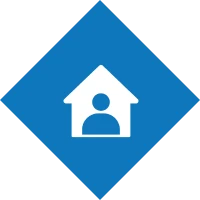 Simple house symbol on black background