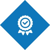 Award badge with checkmark symbol
