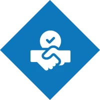 Handshake with checkmark icon