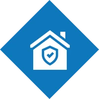 House with a security shield icon