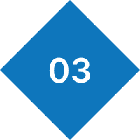 Blue diamond displaying numeral 03