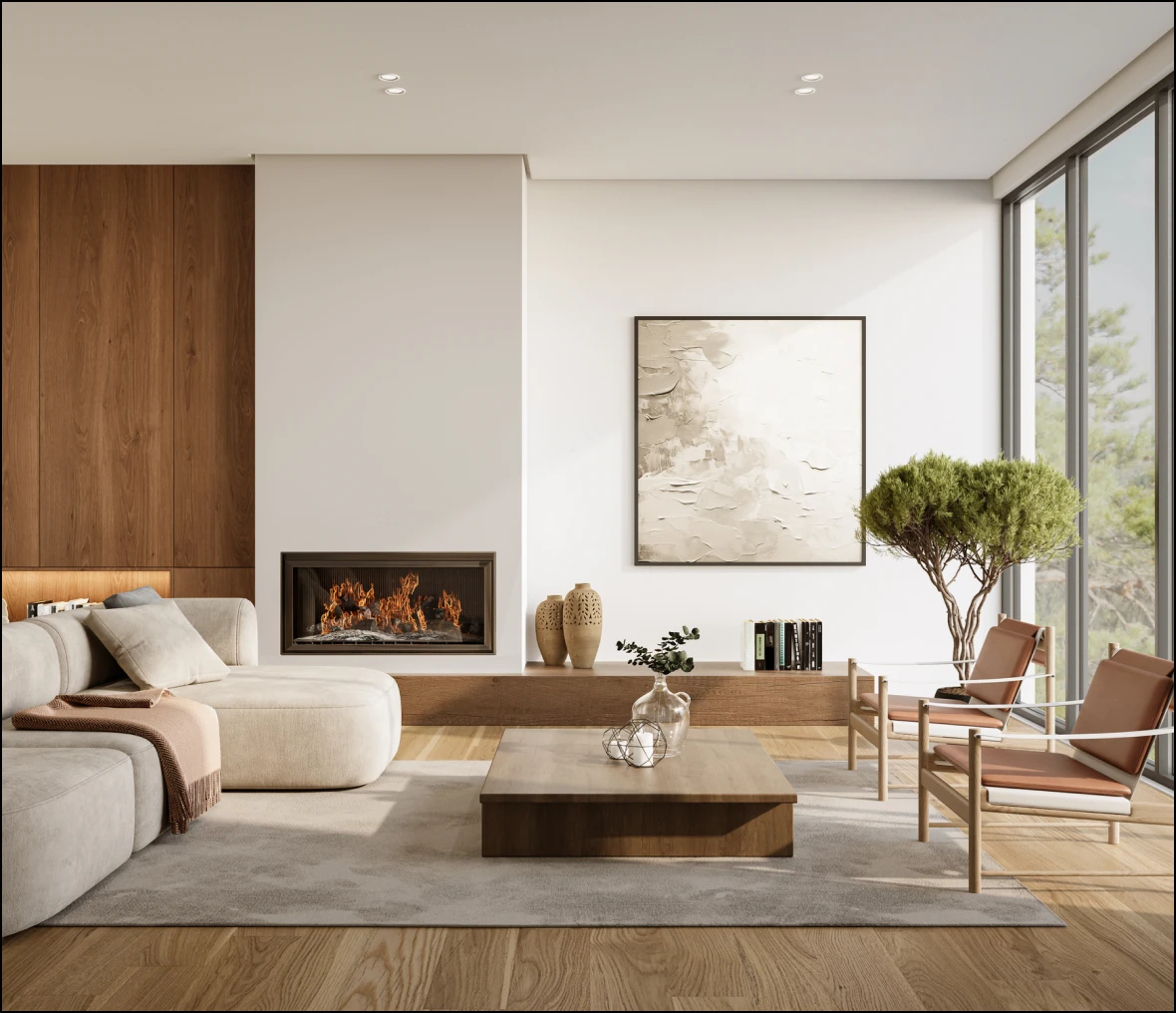Cozy living space with contemporary decor