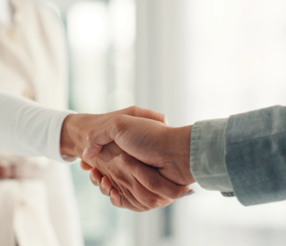 Two people shaking hands